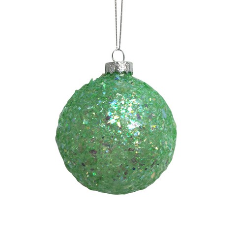 Item 516428 Lime Green Glittered Ball Ornament