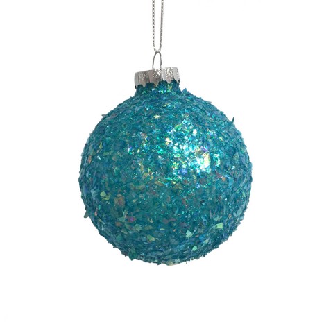 Item 516430 Blue Glittered Ball Ornament
