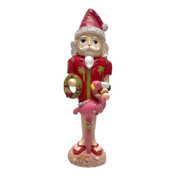 Item 516631 Nutcracker Santa With Falmingo
