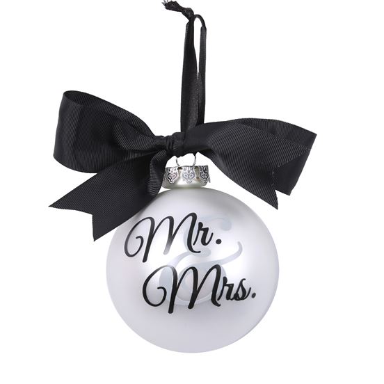 Item 518018 Mr. & Mrs. With Black Bow Ornament