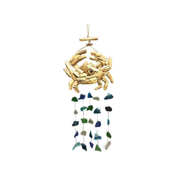 Item 519077 Driftwood Crab Glass Chime