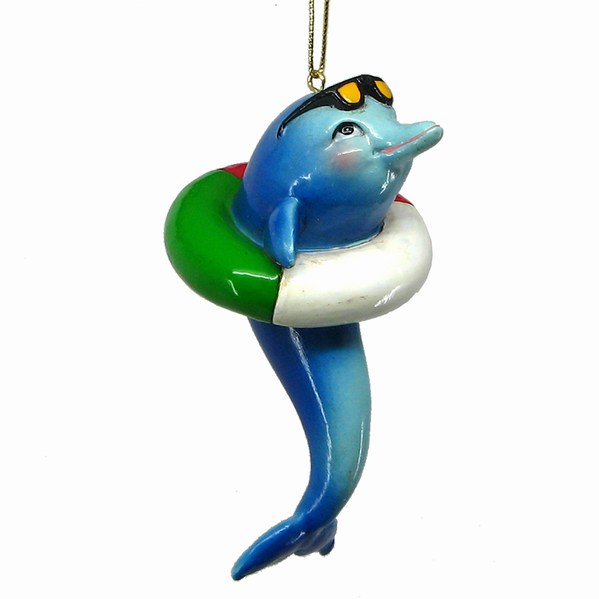 Item 519475 Dolphin Swimming Ornament