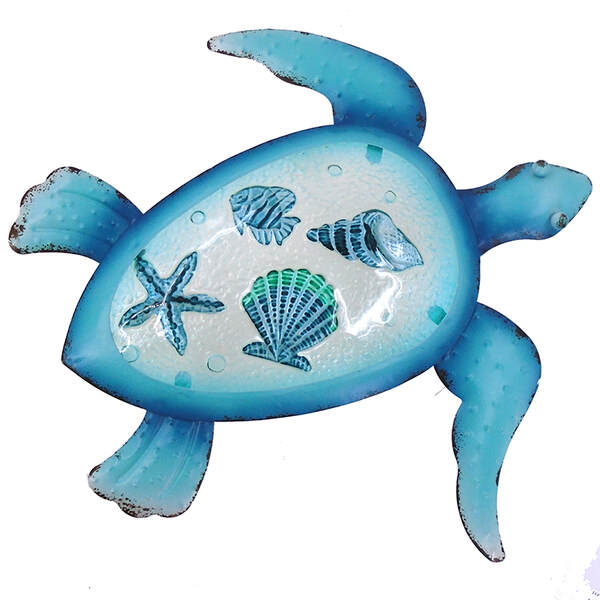 Item 519664 Turtle Plaque With Glass Inlay