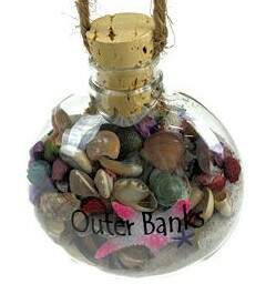Item 524011 Outer Banks Bottle With Sand/Shells Ornament