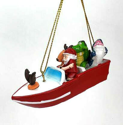 Item 524326 Christmas Speed Boat Ornament