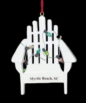 Item 525030 Myrtle Beach Sand Chair Ornament With Lights