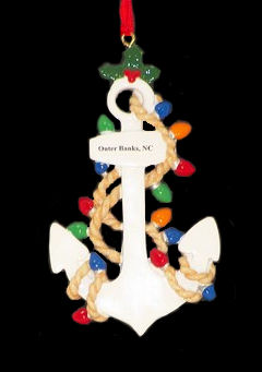 Item 525044 Outer Banks White Anchors Away Ornament
