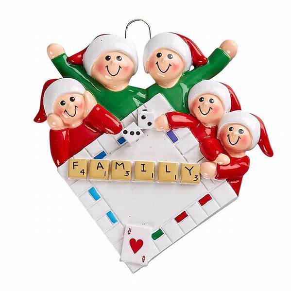 Item 525047 Personalizable Game Night Family of 5 Ornament