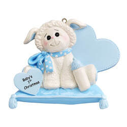 Item 525074 Lamb Baby/ Blue Ornament