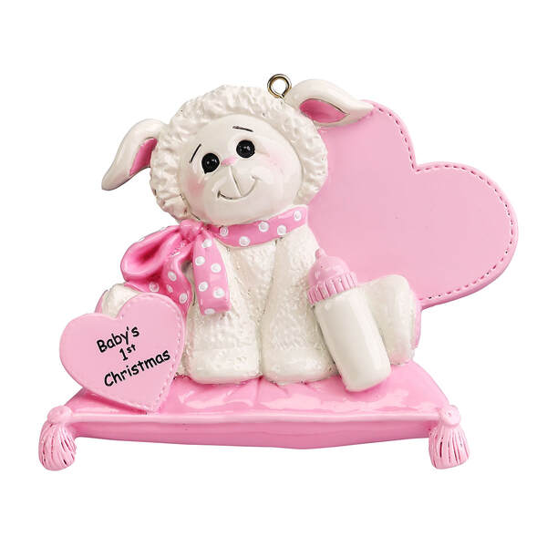 Item 525079 Lamb Baby Pink Ornament