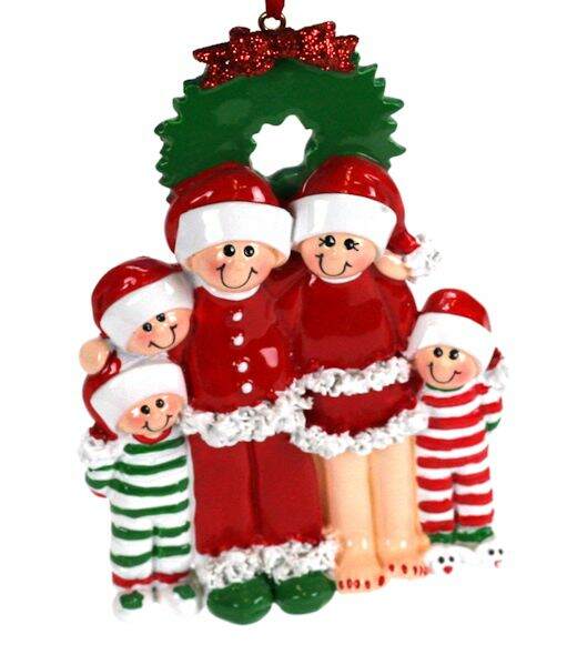 Item 525166 Christmas Eve Family of 5 Ornament
