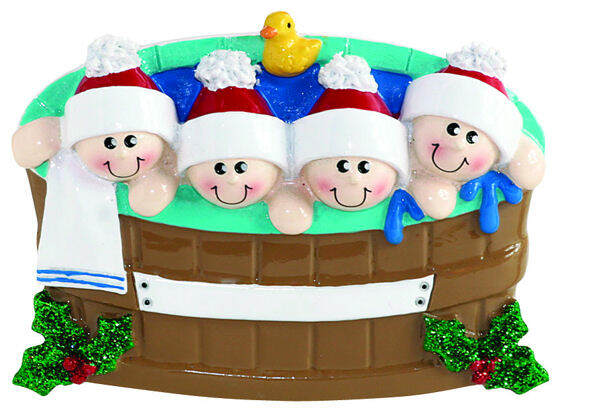 Item 525176 Hot Tub Family Of 4 Ornament
