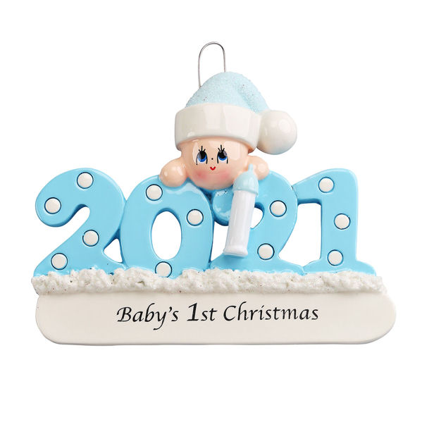 Item 525180 2021 Blue Baby's 1st Christmas Ornament