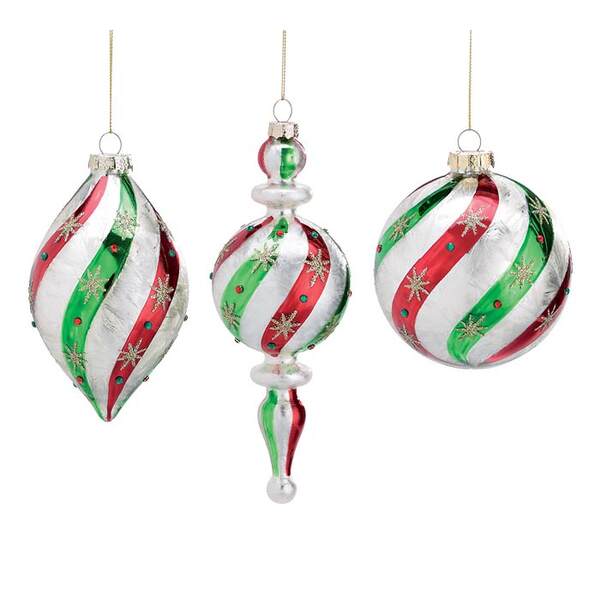 Item 527017 Striped Red/Green Ornament