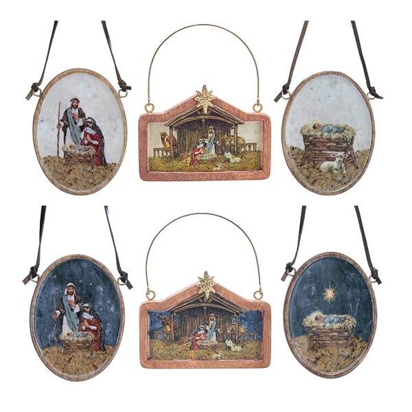 Item 527022 Holy Family Wood Ornament