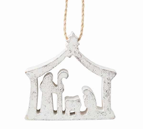 Item 527110 Silver Holy Family Ornament