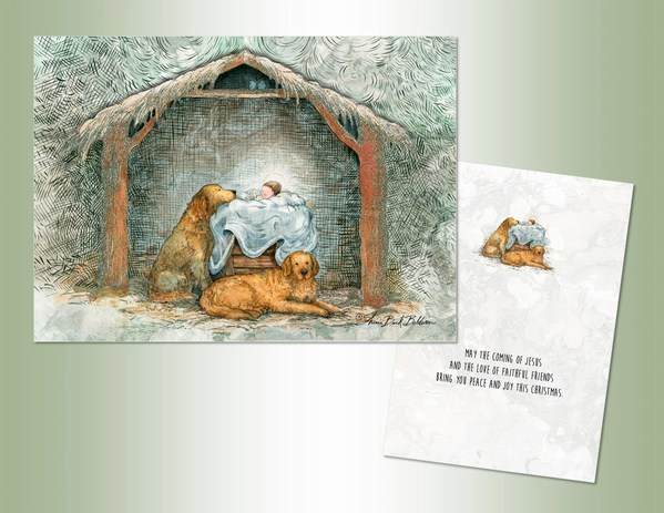 Item 552001 Golden Manger Christmas Cards