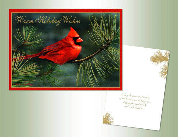 Item 552100 Cardinal Gold Foil Christmas Cards