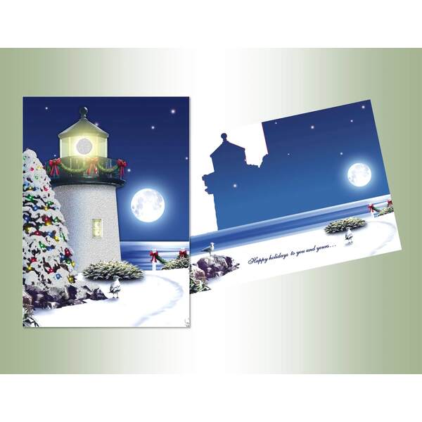 Item 552120 Lighthouse Cutout Christmas Cards