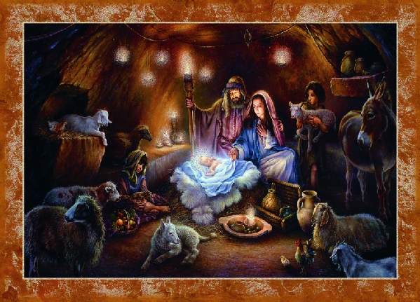 Item 552121 Holy Family & Animals In Manger Christmas Cards