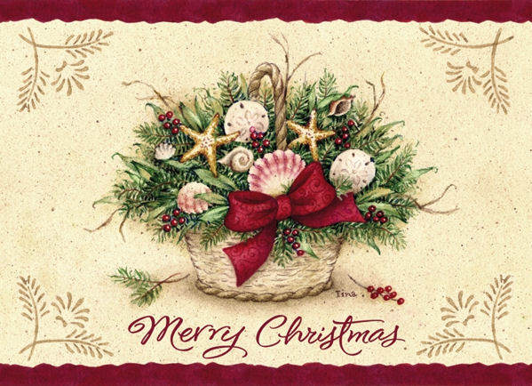 Item 552127 Merry Christmas Basket Christmas Cards