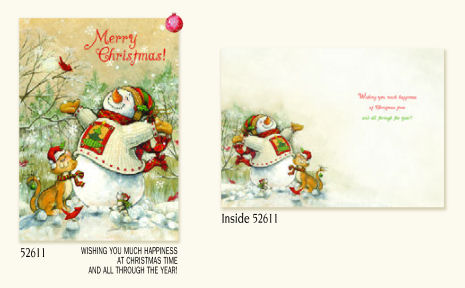 Item 552129 Snowman/Cat Christmas Cards