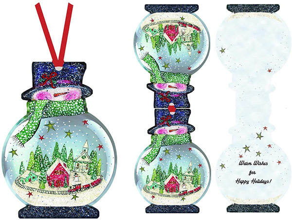 Item 552192 Snowman Hangable Ornament Christmas Card