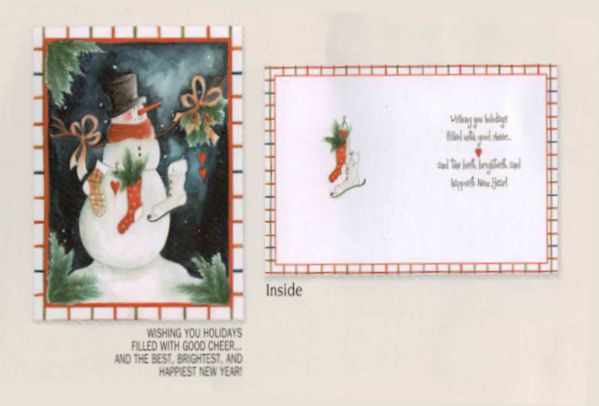 Item 552194 Snowman With Stockings Christmas Cards
