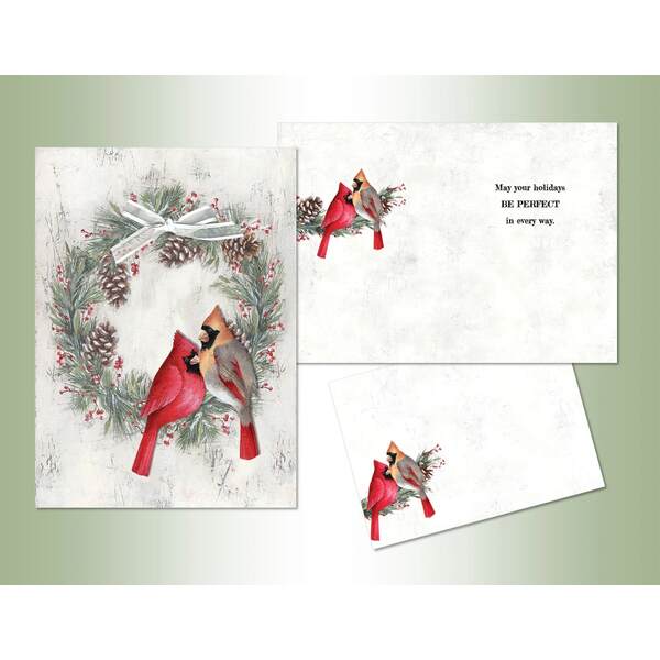 Item 552229 Cardinal and Wreath Christmas Cards