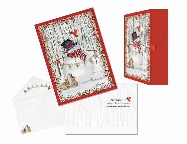 Item 552261 Joyful Snowman Glitter Keepsake Christmas Cards