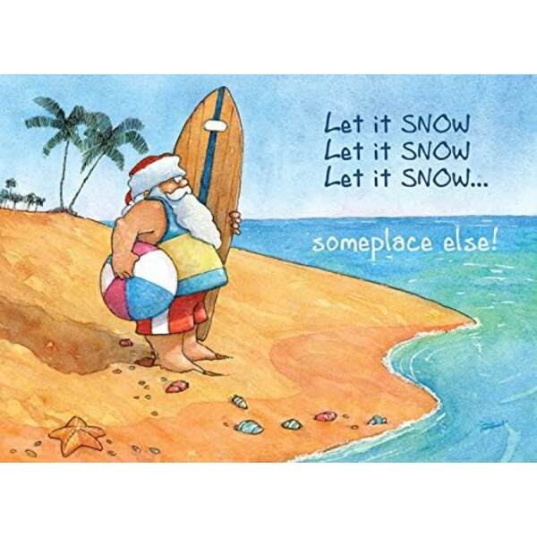 Item 552292 Let It Snow Surfing Santa Christmas Cards