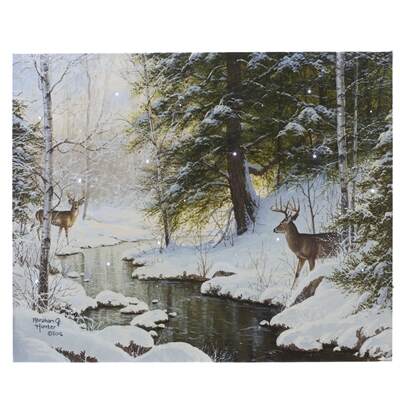 Item 558094 Deer Run Lighted Canvas