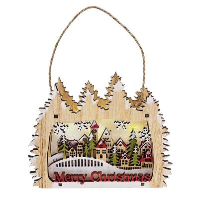 Item 558126 Lighted Village In Tree Ornament