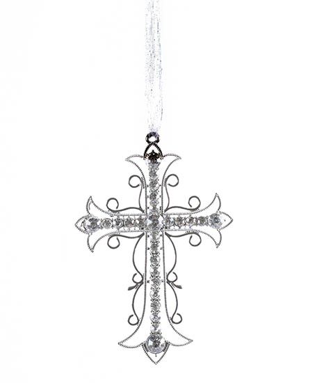 Item 558298 Crystal Cross Ornament