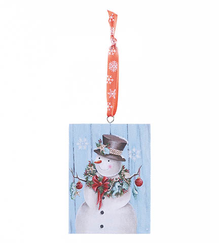 Item 558313 Snowman With Wreath Ornament