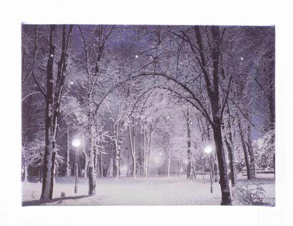 Item 558356 Table Top Winterey Woods Lighted Canvas Print