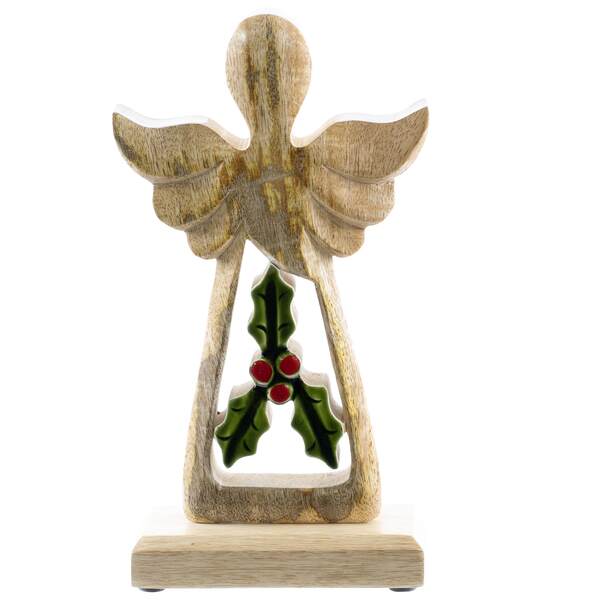 Item 558397 Mango Wood Angel With Holy
