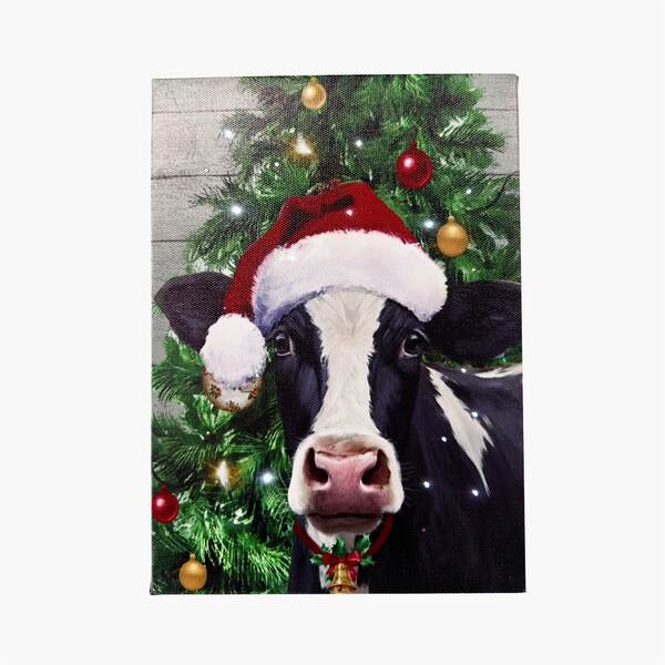 Item 558604 Tabletop Cowley The Cow Lighted Canvas