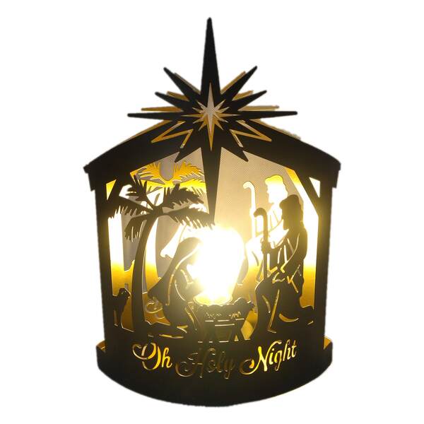 Item 558618 Black And Gold Nativity Light