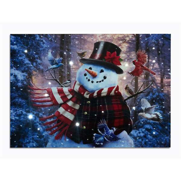 Item 558620 Tabletop Happy Winter Lighted Canvas