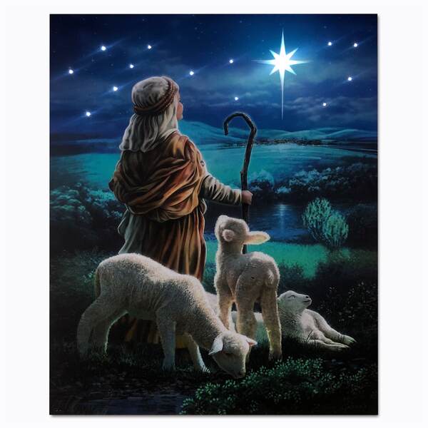 Item 558622 Little Shepard Boy Lighted Canvas