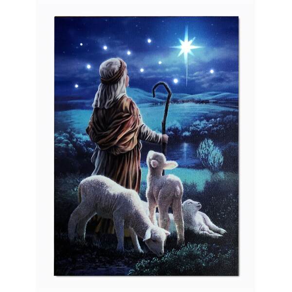 Item 558624 Tabletop Little Shepard Boy Lighted Canvas