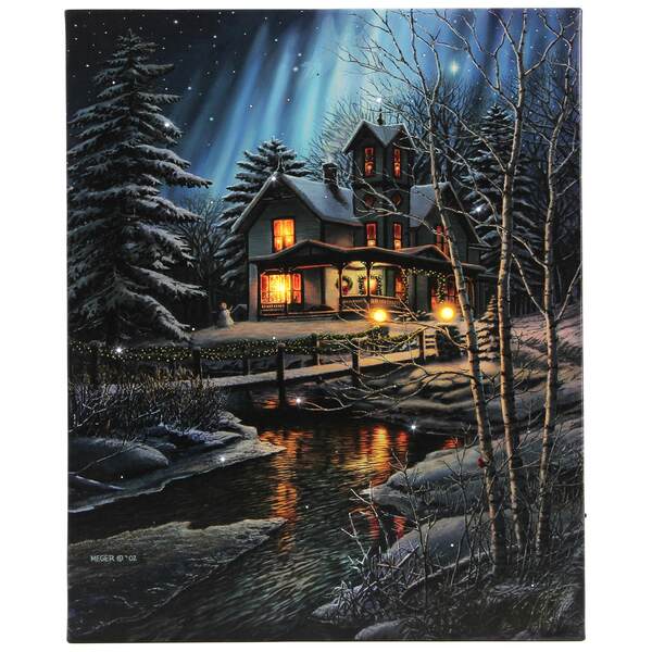 Item 558636 River Home Lighted Canvas