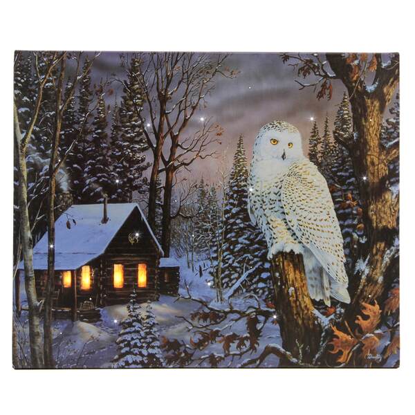 Item 558637 Snowy Owl Lighted Canvas