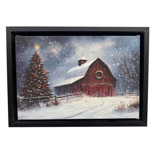 Item 558658 Winter At Windgate Tabletop Lighted Canvas