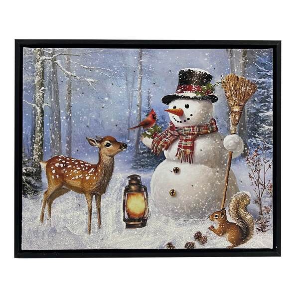 Item 558660 Woodland Gatherings Lighted Canvas