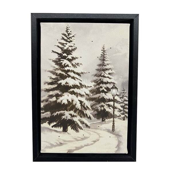 Item 558664 Winter Pines Pathway Tabletop Lighted Canvas