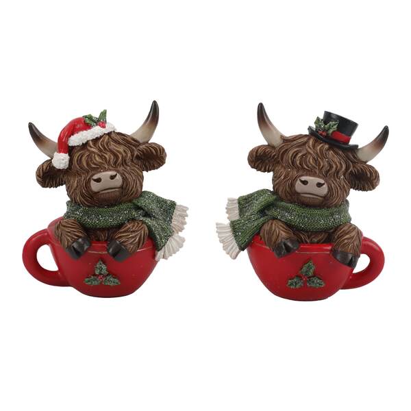 Item 558696 Christmas Highland Cow In Cup