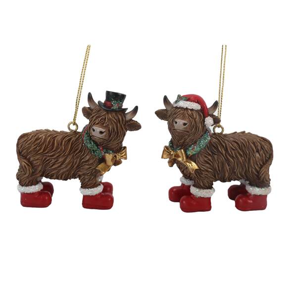 Item 558699 Holiday Hanging Cow Ornament