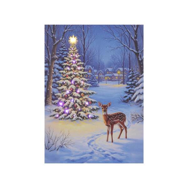 Item 558770 Checking Things Out Tabletop Lighted Canvas